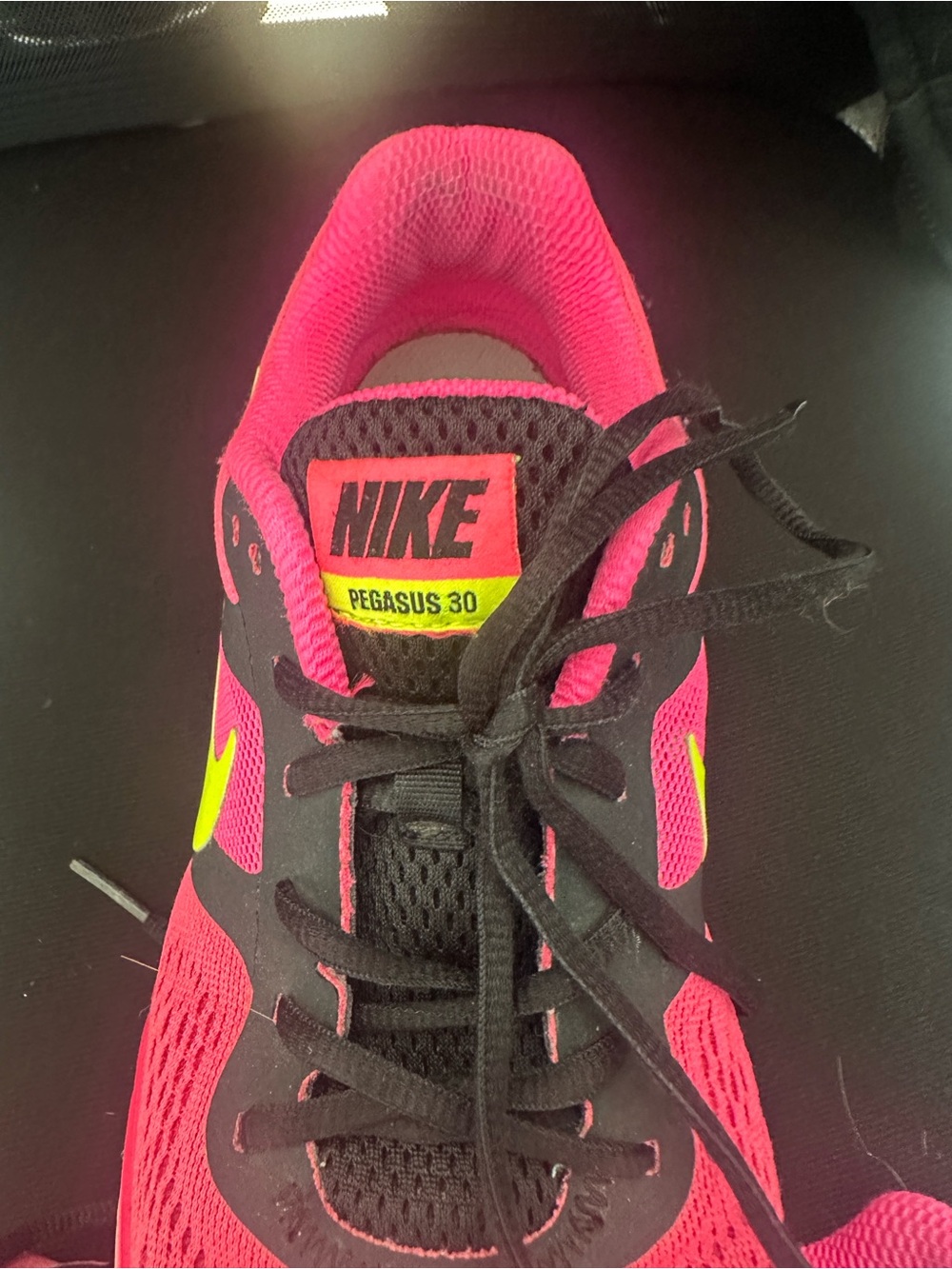 Nike Pegasus 30 Women’s Pink and Neon Running Sneakers - Picture 2 of 5